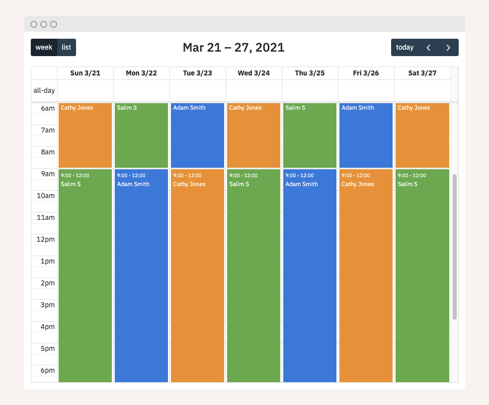 On-call schedule in Spike.sh