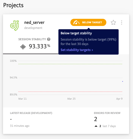 Bugsnag - application stability insights