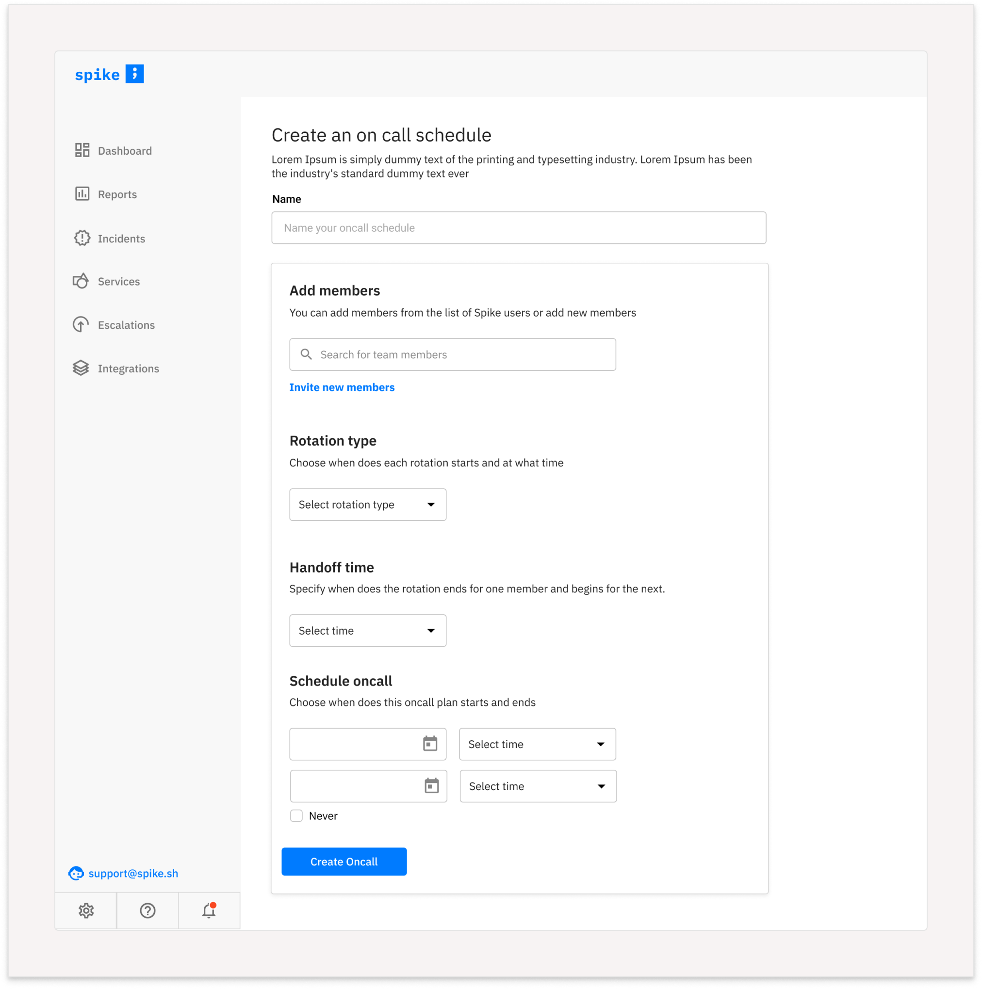 Spike.sh - older on-call schedule creation