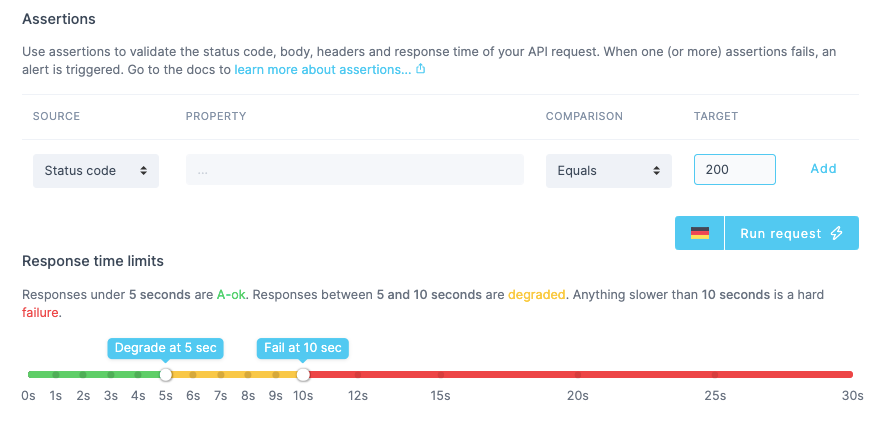 Checkly - set assertions for API check