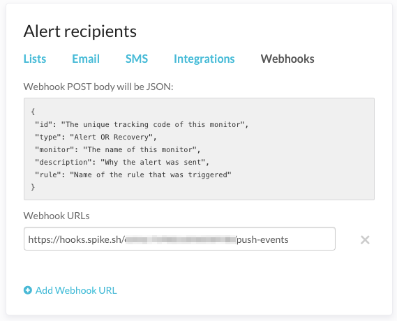 Integrate Spike.sh with Cronitor using webhooks