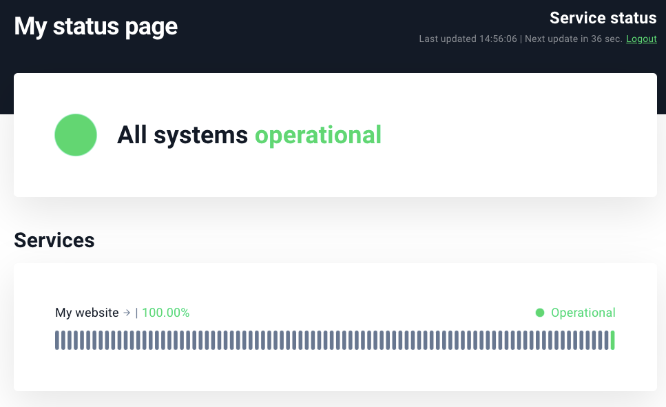 UptimeRobot - Status page