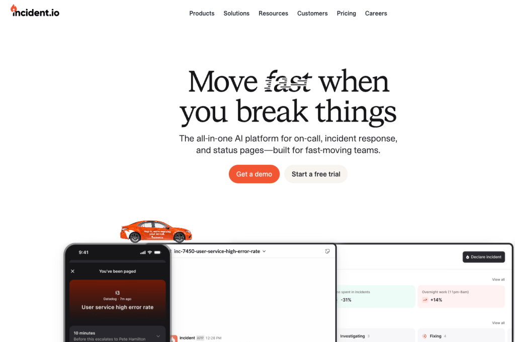 Incident.io hompeage