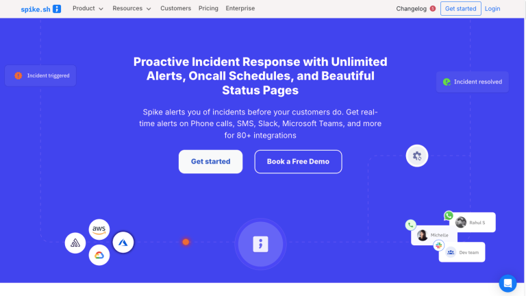Spike's landing page