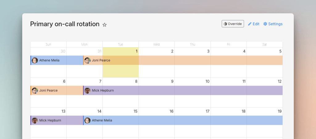 Oncall schedule