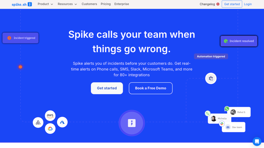 Spike's landing page