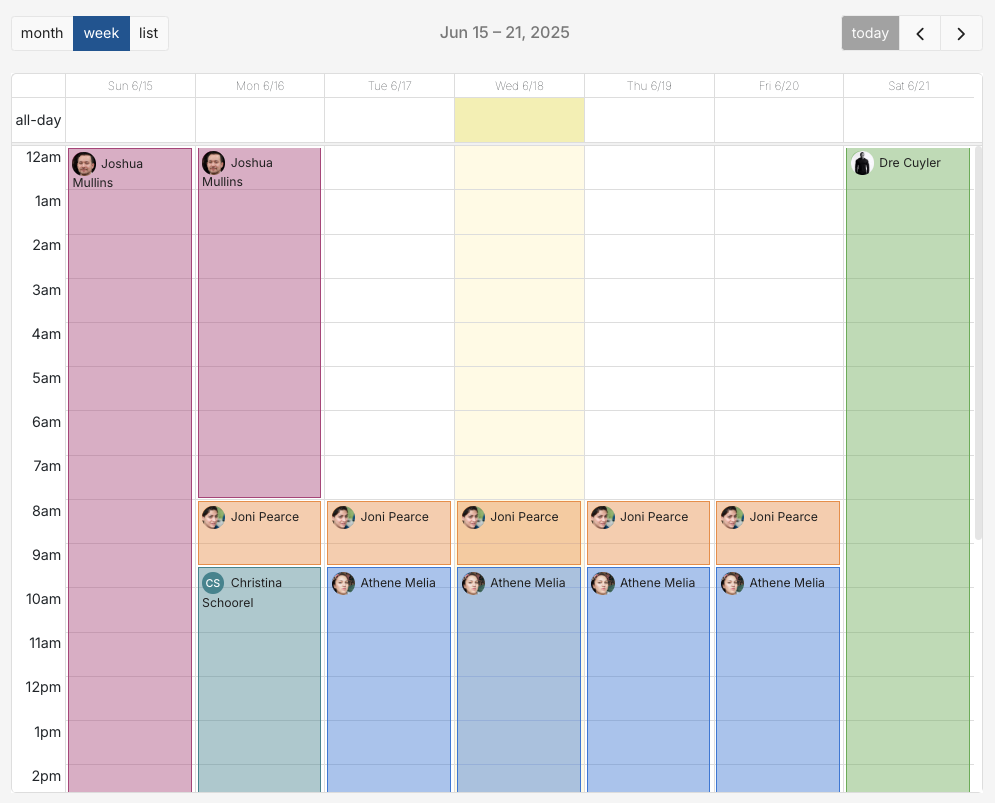 Spike’s on-call schedule