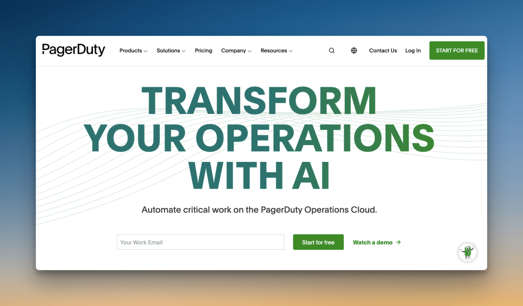 PagerDuty's homepage