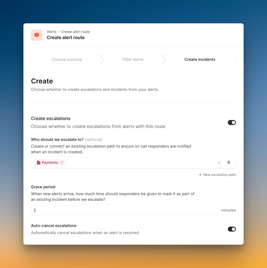 Creating escalation path on Incident.io