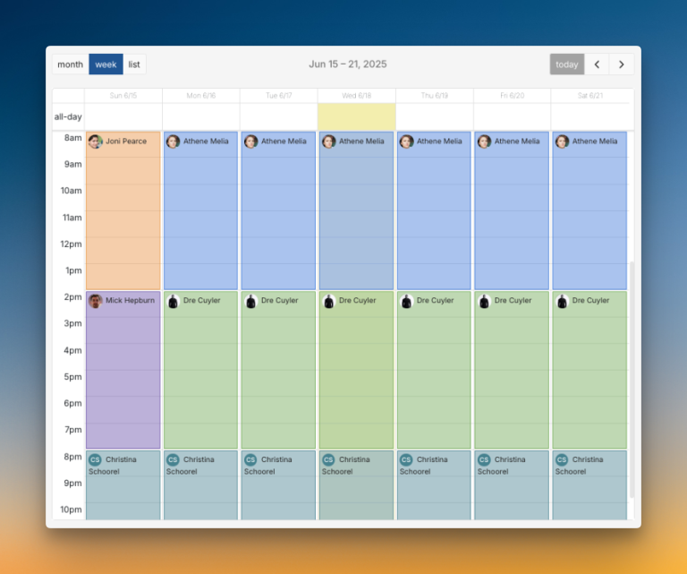 On-call schedule on Spike
