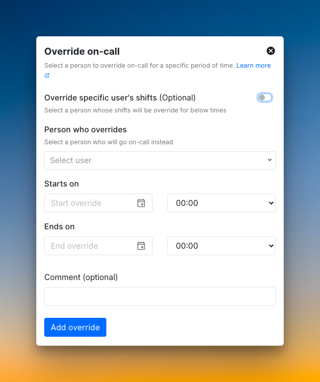 On-call override on Spike