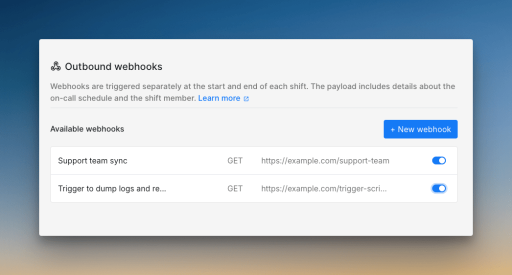 Webhooks when on-call shift changes (Spike)