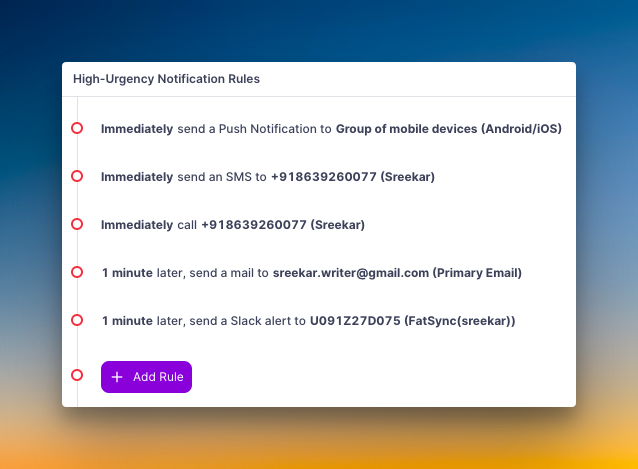 Setting preferences for high-urgency notifications (Zenduty)