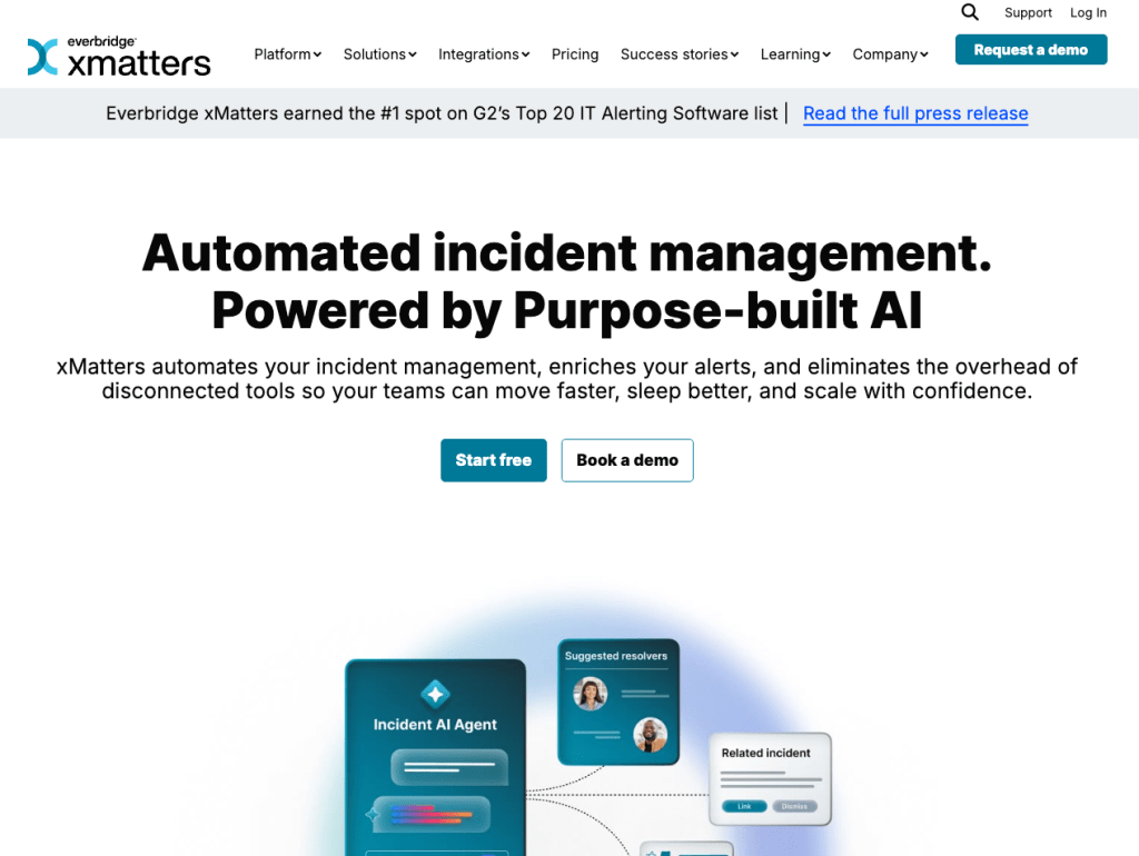 xMatters homepage