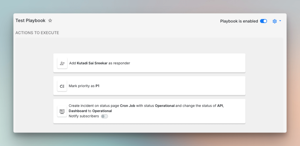 Example of Spike's Playbook