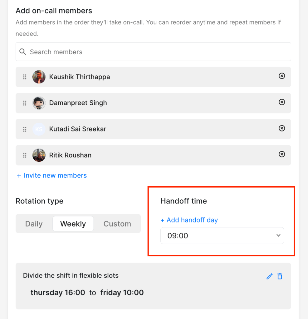 Adding handoff time on Spike
