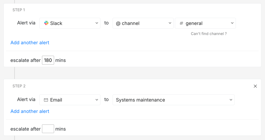 Basic escalation policy for low-priority incidents designed in Spike
